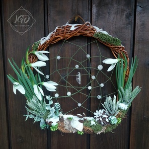 Ébredő természet, Otthon & Életmód, Dekoráció, Ajtó- és ablak dekoráció, Ajtódísz & Kopogtató, Csomózás, Virágkötés, MESKA