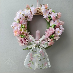 Romantikus ajtódísz, Otthon & Életmód, Dekoráció, Ajtó- és ablak dekoráció, Ajtódísz & Kopogtató, Virágkötés, MESKA