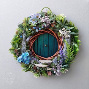 Kristályerdei titkos ajtó, Otthon & Életmód, Dekoráció, Ajtó- és ablak dekoráció, Ajtódísz & Kopogtató, Festett tárgyak, Virágkötés, MESKA