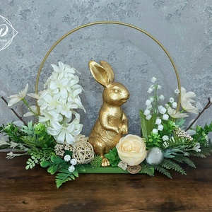 Elegáns arany nyuszi - otthon & életmód - dekoráció - asztal és polc dekoráció - asztaldísz - Meska.hu