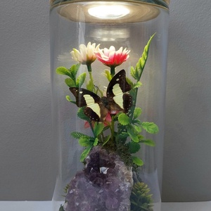 Lepke-ásvány kompozíció - otthon & életmód - dekoráció - asztal és polc dekoráció - asztaldísz - Meska.hu