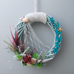 Tengerparti nyár, Otthon & Életmód, Dekoráció, Ajtó- és ablak dekoráció, Ajtódísz & Kopogtató, Virágkötés, MESKA