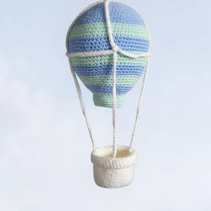 Hőlégballon - egyedi színekben, Baba - mama, Babaszoba dekoráció, Babaszoba füzér, girland , Horgolás, MESKA