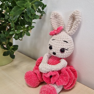 Balerina nyuszi - horgolt amigurumi nyuszi plüss - játék & sport - plüssállat & játékfigura - nyuszi - Meska.hu