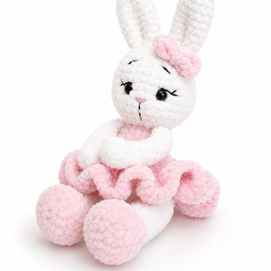 Balerina nyuszi - horgolt amigurumi nyuszi plüss, Játék & Sport, Plüssállat & Játékfigura, Nyuszi, Horgolás, MESKA