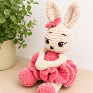 Balerina nyuszi - horgolt amigurumi nyuszi plüss - játék & sport - plüssállat & játékfigura - nyuszi - Meska.hu