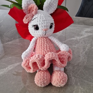 Balerina nyuszi - horgolt amigurumi nyuszi plüss - játék & sport - plüssállat & játékfigura - nyuszi - Meska.hu