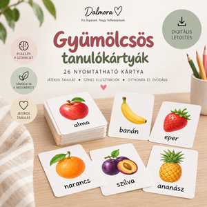 Gyümölcsös tanulókártyák � nyomtatható, PDF, Játék & Sport, Táblajáték és Kártyajáték, Kártya, Fotó, grafika, rajz, illusztráció, MESKA