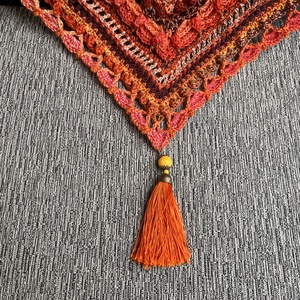 Narancssárga horgolt kendő - ruha & divat - sál, sapka, kendő - vállkendő - Meska.hu