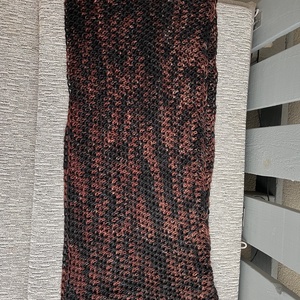 Barna-fekete gyapjú körsál - ruha & divat - sál, sapka, kendő - sál - Meska.hu