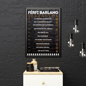 Férfi barlang szabályok Poszter, Művészet, Grafika & Illusztráció, Digitális, Fotó, grafika, rajz, illusztráció, MESKA