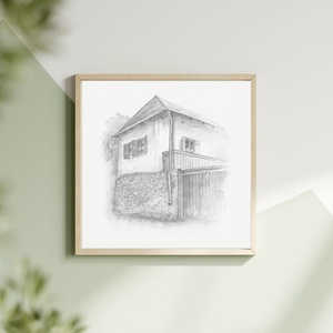 Egyedi építészeti grafika  - művészet - grafika & illusztráció - építészeti rajzok - Meska.hu
