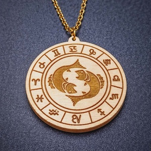 Halak horoszkópos nyaklánc �Halak medál, 18K aranyozott nemesacél lánccal - Meska.hu