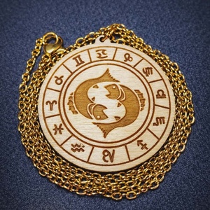 Halak horoszkópos nyaklánc �Halak medál, 18K aranyozott nemesacél lánccal - ékszer - nyaklánc - medálos nyaklánc - Meska.hu