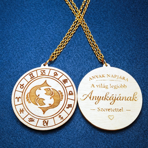 Anyák napi horoszkópos nyaklánc � Halak medál, 18K aranyozott nemesacél lánccal - Meska.hu