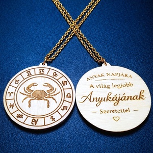 Anyák napi horoszkópos nyaklánc � Rák medál, 18K aranyozott nemesacél lánccal - Meska.hu