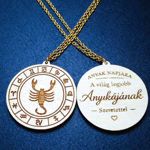 Anyák napi horoszkópos nyaklánc � Skorpió medál, 18K aranyozott nemesacél lánccal - Meska.hu