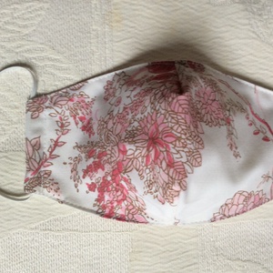 Pinkvirágos textil maszk - ruha & divat - maszk, arcmaszk - női - Meska.hu