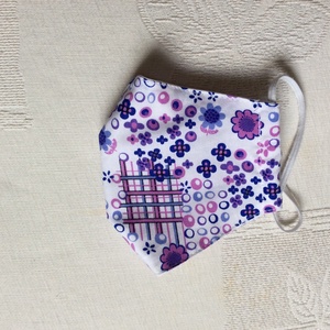 Lila,kék,virágos maszk - ruha & divat - maszk, arcmaszk - női - Meska.hu
