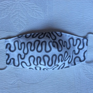 Szürke hullámmint�s textil maszk - ruha & divat - maszk, arcmaszk - női - Meska.hu