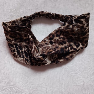 Leopárd mintás csavart elejű fejpánt - esküvő - hajdísz - hajpánt - Meska.hu