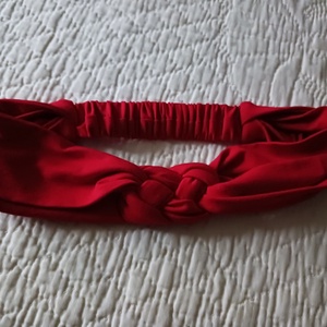 Fonott elejű mélypirös, fejpánt, Esküvő, Hajdísz, Hajpánt, Varrás, MESKA