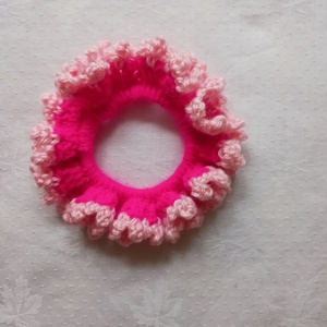 Pink /rozsaszin horgolt , hajgumi, Esküvő, Hajdísz, Hajpánt, Horgolás, MESKA