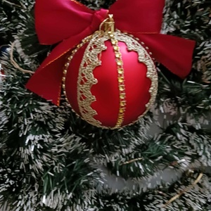 Piros,diszitett gömb - karácsony - karácsonyi lakásdekoráció - karácsonyfadíszek - Meska.hu Piros,diszitett gömb - karácsony - karácsonyi lakásdekoráció - karácsonyfadíszek - Meska.hu