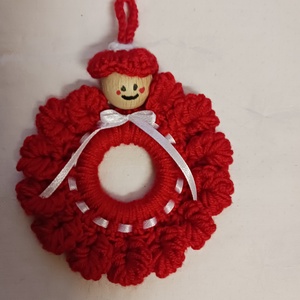 Piros koszorú,fejecskével., Otthon & Életmód, Dekoráció, Fali és függő dekoráció, Függődísz, , MESKA