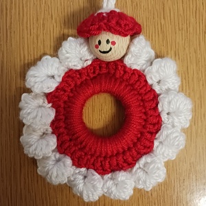 Piros koszorú,fejecskével., Otthon & Életmód, Dekoráció, Fali és függő dekoráció, Függődísz, , MESKA