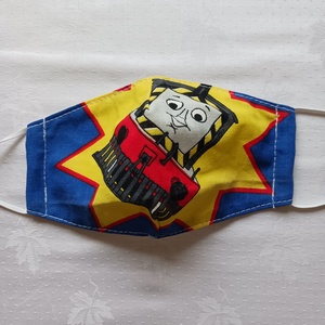 Kék mobilos ,gyermekmaszk - Meska.hu