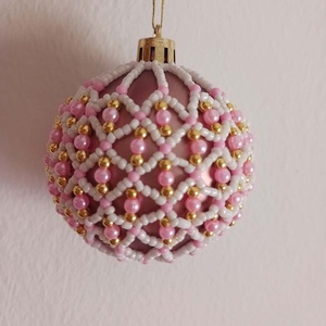 Rosegold diszitett gömb - Meska.hu