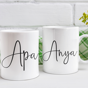 Anya+Apa bögre + baba body szett - ruha & divat - babaruha & gyerekruha - body - Meska.hu