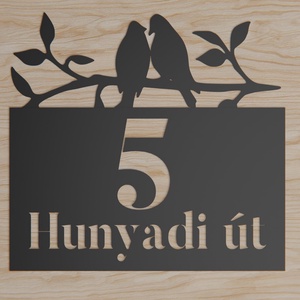  Madárpáros egyedi házszámtábla  3D nyomtatott, időjárásálló ASA, kültérre, fekete vagy fehér színben , Otthon & Életmód, Ház & Kert, Házszám, Mindenmás, MESKA