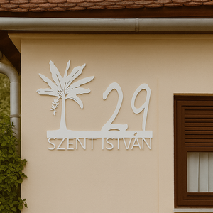 Egyedi banánfa házszámtábla  3D nyomtatott, időjárásálló ASA., Otthon & Életmód, Ház & Kert, Házszám, Mindenmás, MESKA