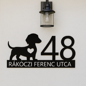 Egyedi tacskós házszámtábla tacskó - Meska.hu