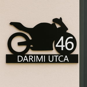 Egyedi Motoros házszámtábla Motor - Meska.hu