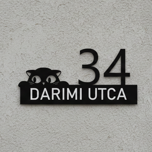 Egyedi cicás házszámtábla cica, Otthon & Életmód, Ház & Kert, Házszám, Mindenmás, MESKA