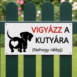 Vigyázz a kutya harap tábla Vicces kutyás figyelmeztető tábla kapura  3D nyomtatott, egyedi felirattal is, Otthon & Életmód, Ház & Kert, Kutyatábla, Mindenmás, MESKA