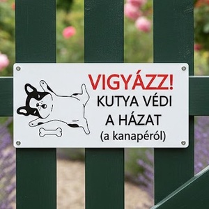 Vigyázz a kutya harap tábla Vicces kutyás figyelmeztető tábla kapura  3D nyomtatott, egyedi felirattal is, Otthon & Életmód, Ház & Kert, Kutyatábla, Mindenmás, MESKA