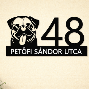 Egyedi házszámtábla Mopsz, Otthon & Életmód, Ház & Kert, Házszám, Mindenmás, MESKA