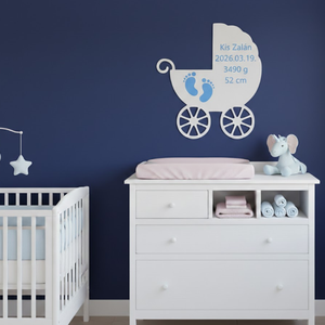 Egyedi 3D Nyomtatott Babakocsi Névtábla � Születési Adatokkal, 3D Falidekoráció Gyerekszobába - baba - mama - babaszoba dekoráció - baba névtábla - Meska.hu