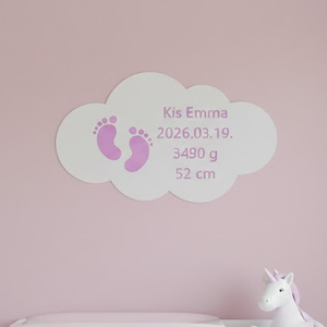 Egyedi 3D Nyomtatott Felhő Névtábla � Születési Adatokkal, 3D Falidekoráció Gyerekszobába - Meska.hu