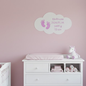 Egyedi 3D Nyomtatott Felhő Névtábla � Születési Adatokkal, 3D Falidekoráció Gyerekszobába - baba - mama - babaszoba dekoráció - baba névtábla - Meska.hu