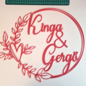 Esküvői falidísz egyedi névvel - személyre szabható esküvői dekoráció, névtábla falra, Esküvő, Dekoráció, Helyszíni dekor, Mindenmás, MESKA