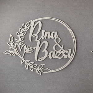 Évfordulós ajándék egyedi névtábla - házassági évforduló dekoráció nevekkel és dátummal, Esküvő, Dekoráció, Helyszíni dekor, Mindenmás, MESKA