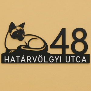 Egyedi sziámi macskás házszámtábla � kültéri, UV-álló ASA - Meska.hu
