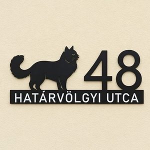 Egyedi perzsa macskás házszámtábla � kültéri, UV-álló ASA - Meska.hu