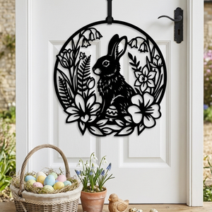 Húsvéti nyuszis virágkoszorú fali és ajtódísz 3D nyomtatott több színben - Meska.hu