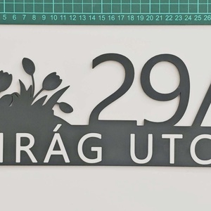 Egyedi tulipános házszám - kültéri házszám, UV-álló ASA - otthon & életmód - ház & kert - házszám - Meska.hu